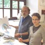 Accademia Albertina, Aula di Pittura, il prof. Gianfranco Rizzi guida la realizzazione del Ventaglio di Anna Botteon.